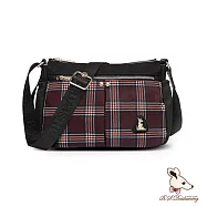 B.S.D.S冰山袋鼠 - 都會名伶 - 英倫風多層收納斜背包【K095KR】 紅格黑