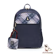 B.S.D.S冰山袋鼠 - 都會名伶 - 英倫風多夾層附插袋後背包【K096B】 古典藍