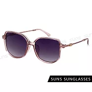 【SUNS】抗UV太陽眼鏡 平面式精緻太陽眼鏡 時尚墨鏡 顯小臉 S85 玫瑰粉