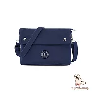 B.S.D.S冰山袋鼠 - 時光旅人 - 知性橫式三層斜背小包【B003B】 藍色