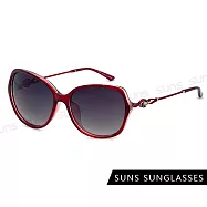 【SUNS】抗UV太陽眼鏡 時尚璀璨鑲鑽造型墨鏡 大框顯小臉 S76 玫瑰紅