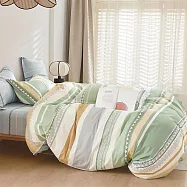 《DUYAN 竹漾》台灣製 精梳純棉雙人加大床包三件組 / 清紋流域