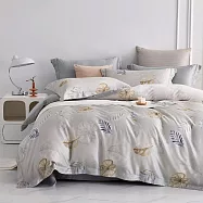 《DUYAN 竹漾》台灣製 60支萊賽爾天絲雙人床包三件組 / 流葉?雨