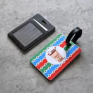 《桐鹿》茄芷風格 皮革行李吊牌/證件套_ 珍珠奶茶