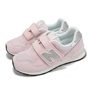 New Balance NB 休閒鞋 313 中童 寬楦 粉 灰 魔鬼氈 小朋友 麂皮 運動鞋 NB PO313TB2-W 21cm PINK/WHITE