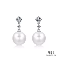 【點睛品】La Pelle 日本Akoya珍珠 18K金鑽石耳環 (一對)