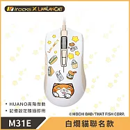 irocks M31E 光學 遊戲滑鼠-白爛貓聯名款