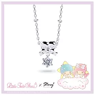 【客製品】STORY 故事銀飾 - KIKILALA莫桑鑽系列-雙子星莫桑石單鑽純銀項鍊 加長7.5cm(需14個訂製天)