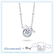 【客製品】STORY 故事銀飾 - Cinnamoroll 莫桑鑽系列-大耳狗喜拿咖啡杯莫桑石單鑽純銀項鍊(白鑽) 加長7.5cm(需14個訂製天)