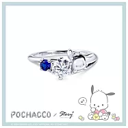 【客製品】STORY 故事銀飾 - Pochacco莫桑鑽系列-帕恰狗莫桑石單鑽純銀戒指 戒圍#14(需14個工作天)
