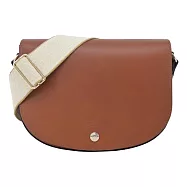 LONGCHAMP ÉPURE系列滑面牛皮半月型斜背包(中) 白蘭地酒