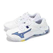 Mizuno 排球鞋 Wave Lightning Z8 男鞋 白 藍 輕量 室內運動 羽排鞋 美津濃 V1GA2400-97 31cm WHITE/BLUE