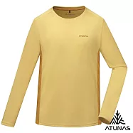 【ATUNAS 歐都納】男款輕薄透氣抑菌抗臭長袖排汗T恤/大尺碼A6TS2519M*- XL 陽光黃/棕黃