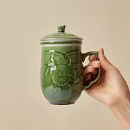 《乾唐軒活瓷》 石榴喜果三件杯 / 附茶漏 / 3色 耀洲綠