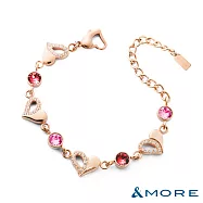 &MORE愛迪莫 Galaxy Shining 閃耀心鍺手鍊 玫瑰金- 晶艷紅