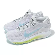 Nike 籃球鞋 G.T. Hustle 3 EP 白 藍 黃 男鞋 針織 氣墊 緩震 FV5952-004 26cm WHITE/BLUE