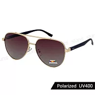 【SUNS】飛行員偏光墨鏡 新潮流Polarized駕駛墨鏡 男女適用 超輕僅20g 防眩光 抗UV400 S943 金框茶片