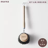 日本MARNA天然木柄100%馬毛鍋刷毛長2.5cm清絜刷K-813(不傷鍋具,適不沾鍋.鑄鐵鍋.琺瑯鍋;耐洗劑&耐熱;附掛洞)刷瓶刷子