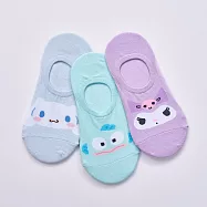 【ONEDER 旺達棉品】三麗鷗止滑套版襪 酷洛米 人魚漢頓 大耳狗 隱形襪 台灣製棉襪女襪- 大耳狗 CN-AP101