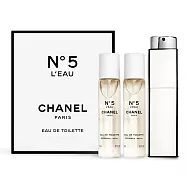 CHANEL 香奈兒 N&deg;5 L&rsquo;EAU清新晨露淡香水(20mlX3)-國際航空版