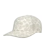 COACH 滿版CC Logo 棉質牛仔棒球帽 XS-S(白色)