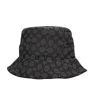 COACH 滿版CC Logo 緹花布漁夫帽 XS-S(炭灰色)