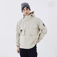 ADISI 男單件式防水防風透氣保暖外套(可拆帽) AJ2421051 (S-3XL)|刷毛 防潑水 防水外套 M 灰卡