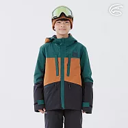ADISI 童SMAWARM海洋溫控防水防風透氣雪衣 AJ2421094 (140-160)|滑雪外套 保暖外套 防潑水 防水透濕 蚵殼棉 海洋紗 140 翡翠綠/金黃橘/黑