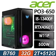 Acer Predator Orion PO3-650 電競電腦 (i5-13400F/32G/2TB+512G SSD/RTX4060Ti-8G/W11P)