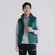 ADISI 男SMAWARM海洋溫控超撥水連帽背心 AV2321024 (M-2XL)|輕抗風 超輕量 防潑水 海洋紗 保暖棉 蚵殼棉 保暖背心 M 翡翠綠