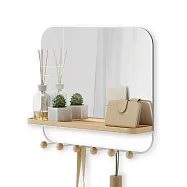 《Umbra》Estique掛勾化妝鏡(原木白) | 玄關鏡 梳妝鏡