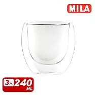 MILA 雙層玻璃杯240ml(3入組)