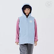 ADISI 童雙面穿撥水防風保暖連帽背心 AV2421100 (140-160)|羊絨感 防潑水 保暖背心 防風 150 灰藍/丈青