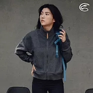 ADISI 女環保紗針織休閒保暖外套 AJ2421081 (S-2XL)|磨毛 吸濕 排汗 針織外套 M 夜空黑