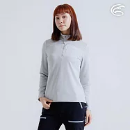 ADISI 女半門襟動態保暖快乾上衣 AL2421086 (S-2XL)|磨毛 鬆餅紋 抗靜電 彈性 吸濕 速乾 S 栗灰