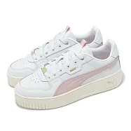 Puma 休閒鞋 Carina Street Lux 女鞋 白 粉 厚底 增高 皮革 小白鞋 39748704 24cm WHITE/PINK