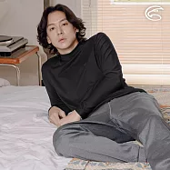 ADISI 男小高領遠紅外線彈性速乾保暖衣 AU2421013 (M-2XL)|磨毛 刷毛 快乾 白竹炭 消臭 抗菌 內著衣 M 岩黑