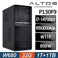 Acer宏碁 Altos P130F9 商用工作站 (i7-14700KF/32G/1TB+1TB SSD/RTX2000Ada-16G/500W/W11P)