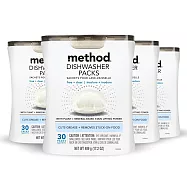 Method 美則潔淨三效聰明洗碗球-無香料 30入x4盒(共120入) 洗碗機專用 洗碗粉 洗碗碇