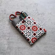 《梵緹希》防水布 雙層口袋型 醫師袍筆袋《花磚》紅