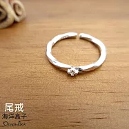莫比烏斯環單鑽925純銀戒指.女生尾戒.可調整戒圍.聚財防小人