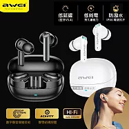 AWEI IPX6防潑水抗汗 舒適矽膠耳套 TWS真無線運動藍牙耳機 T88 白色