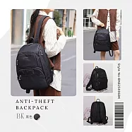 【BERNIS 貝爾尼斯】經典後開式防盜背包 大款後背 雙肩 單肩 黑色