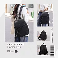 【BERNIS 貝爾尼斯】經典後開式防盜背包 中款後背 雙肩 單肩 黑色