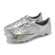 Mizuno 足球鞋 α II SELECT 男鞋 銀 黃 草皮場地 支撐 美津濃 P1GA2565-04 26cm SILVER/YELLOW