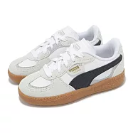 Puma 童鞋 Palermo Moda PS 中童 灰 黑 麂皮 復古 德訓鞋 膠底 休閒鞋 39885601 17.5cm WHITE/BLACK