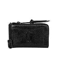 MARC JACOBS The Snapshot DTM 防刮皮革附勾釦拉鍊零錢包/卡夾包 (黑色)