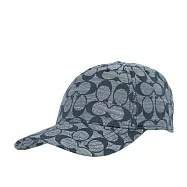 COACH CC Logo Chambray 織布棒球帽 M-L(藍色)