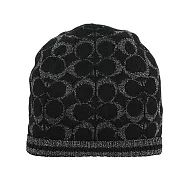 COACH 金屬纖維CC Logo 羊毛毛帽 (黑色)