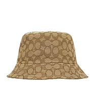 COACH 滿版CC Logo 緹花布漁夫帽 M-L(卡其色)